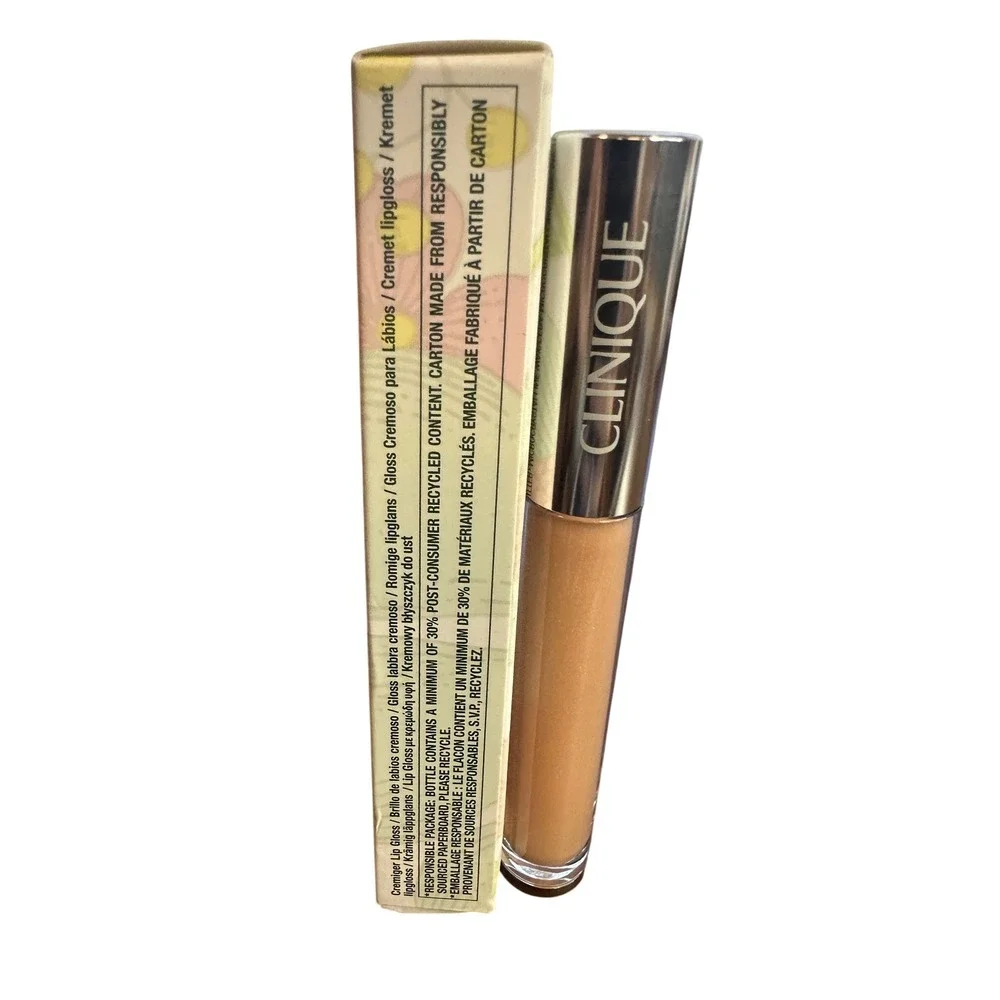 Clinique Pop Plush Creamy Lip Gloss 07 Airkiss Pop Peach Nude Shimmer New in Box